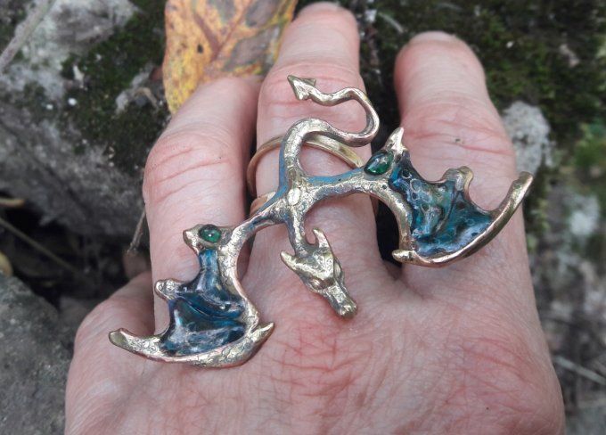 bague dragon bleu