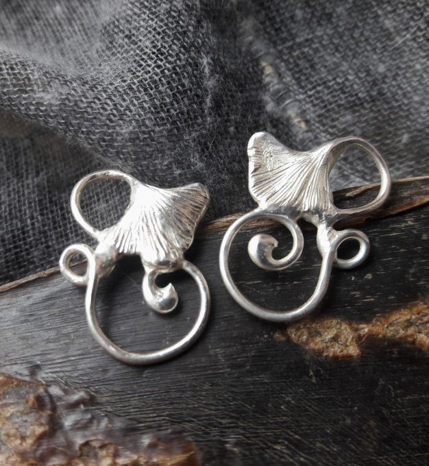 Boucles d´oreilles Art Nouveau ginkgo