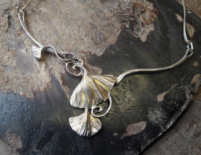 Collier Art Nouveau ginkgo 