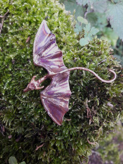 Broche Dragon bronze violine