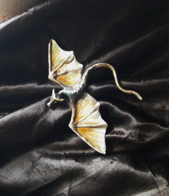 Broche Dragon mordoré